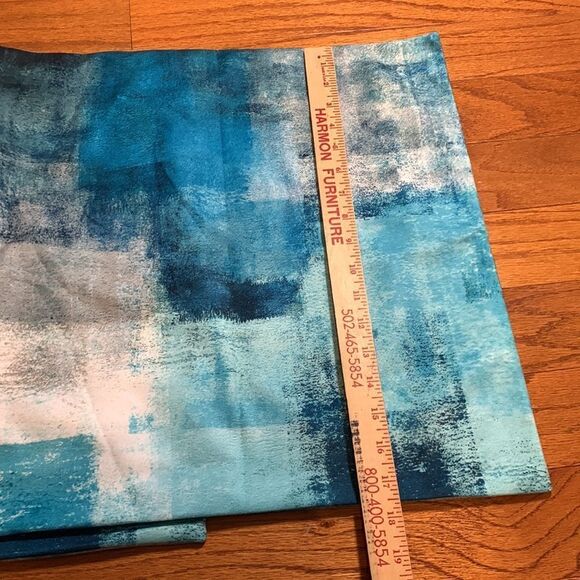 Two piece set of pillow covers.  Main color is teal with other blues and white - Picture 3 of 8